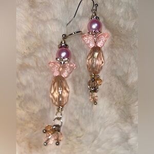 Pink Butterfly Wings and Angel Kisses Earrings